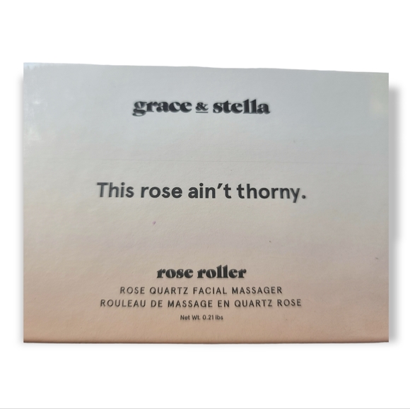 Grace and Stella This Rose Ain't Thorny Rose Roller Rose Quartz Facial Massager - Picture 5 of 9